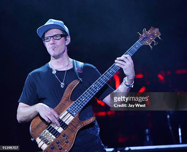 Stefan Lessard of the Dave Matthews Band performs on day 2 of the Austin City Limits Music Festival at Zilker Park on October 3, 2009 in Austin,...