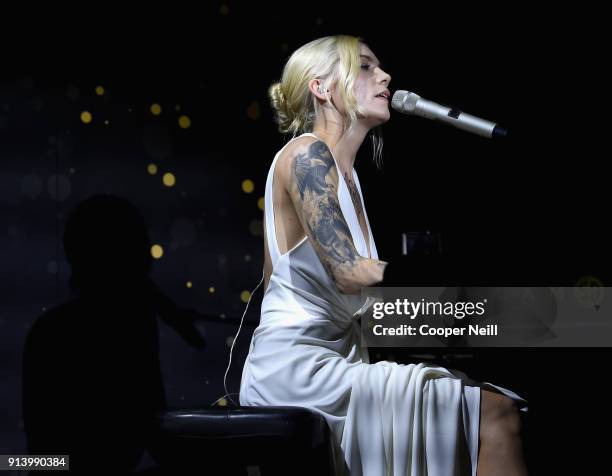 Recording artist Skylar Grey performs at the UNICEF Gala at The Ritz-Carlton, Dallas on February 3, 2018 in Dallas, Texas.