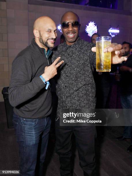 Actors Keegan-Michael Key and J.B. Smoove attend the 2018 DIRECTV NOW Super Saturday Night Concert at NOMADIC LIVE! at The Armory on February 3, 2018...