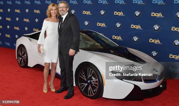 Actor Christine Lahti and DGA President Thomas Schlamme arrive in a BMW to the 70th Annual Directors Guild of America Awards at at The Beverly Hilton...