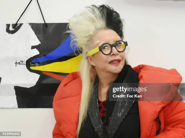 Body artist Orlan attends "I Want - The Empire of Collaborations" Jean Charles de Castelbajac Exhibition Preview at Galerie Magda Danysz on February...