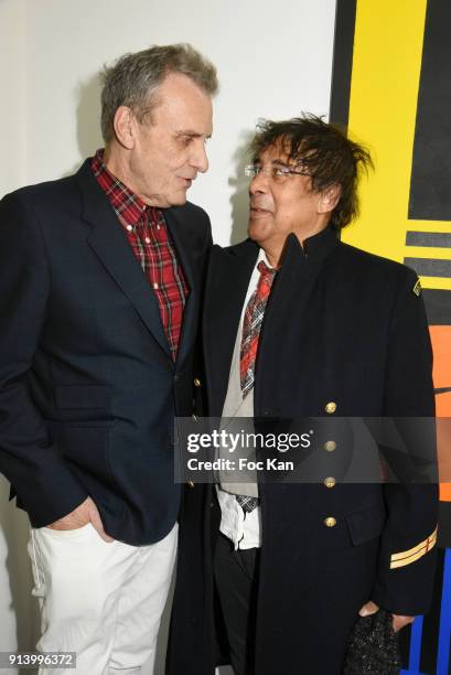 Fashion designer Jean Charles de Castelbajac and singer Laurent Voulzy attend "I Want - The Empire of Collaborations" Jean Charles de Castelbajac...