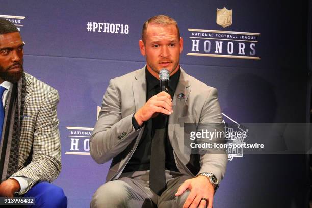 Brian Urlacher selected to the Pro Football Hall of Fame at NFL Honors during Super Bowl LII week on February 3 at Northrop at the University of...