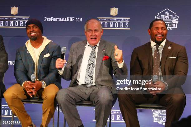 Brian Dawkins, Jerry Kramer and Ray Lewis selected to the Pro Football Hall of Fame at NFL Honors during Super Bowl LII week on February 3 at...