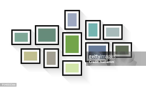 vector vintage picture frame set isolated on white background - collection stock illustrations