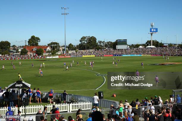 General view is seen during the round one AFLW match between the Western Bulldogs and the Fremantle Dockers at Whitten Oval on February 4, 2018 in...