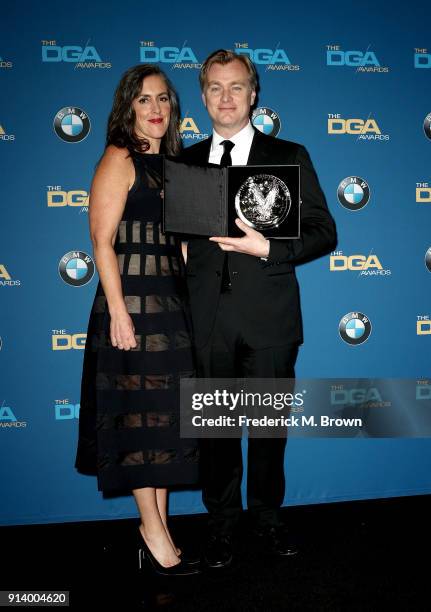 Director Christopher Nolan , recipient of the Nomination Medallion for Outstanding Directorial Achievement in Feature Film for 'Dunkirk,' poses with...