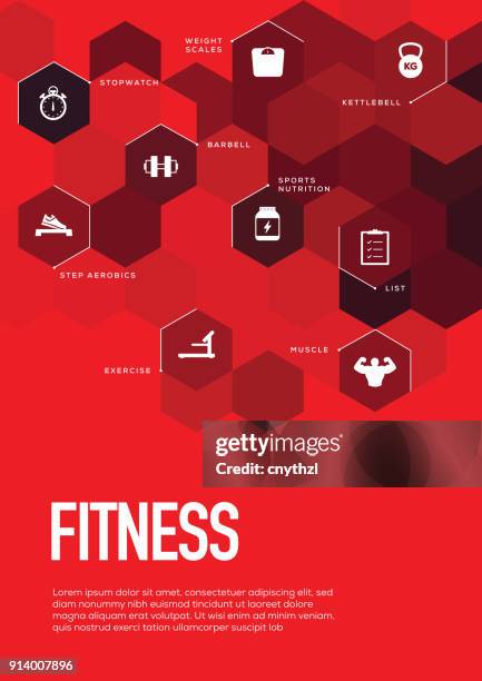 fitness. brochure template layout, cover design - man treadmill stock illustrations