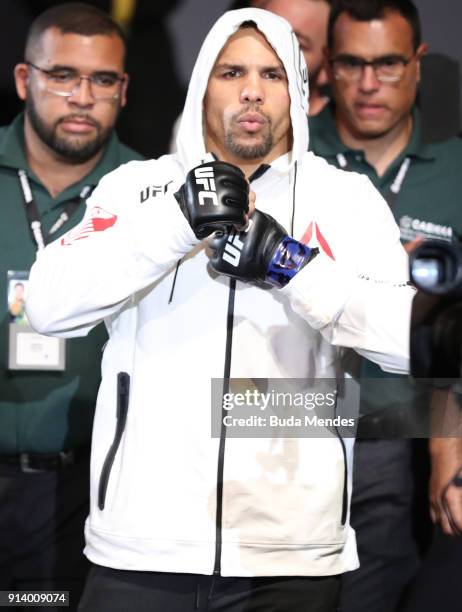 Eryk Anders prepares to enter the Octagon before facing Lyoto Machida of Brazil in their middleweight bout during the UFC Fight Night event at...