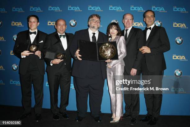 Producer J. Miles Dale, director Guillermo del Toro, winner of the award for Outstanding Directorial Achievement in Feature Film for 'The Shape of...