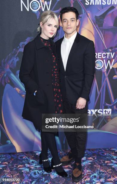 Actors Lucy Boynton and Rami Malek attend the 2018 DIRECTV NOW Super Saturday Night Concert at NOMADIC LIVE! at The Armory on February 3, 2018 in...