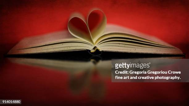 book heart - gregoria gregoriou crowe fine art and creative photography stock pictures, royalty-free photos & images