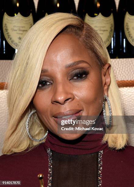 Mary J. Blige visits the Dom Perignon Lounge after receiving the Virtuosos Award at The Santa Barbara International Film Festival on February 3, 2018...