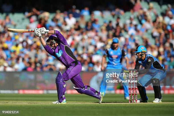 George Bailey of the Hurricanes bats during the Big Bash League Final match between the Adelaide Strikers and the Hobart Hurricanes at Adelaide Oval...