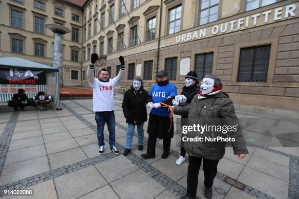 Stopped by the people and Syria liberated. The anonymous group Independent Anons made an action in Munich, Germany, on 3 February 2018, against the...