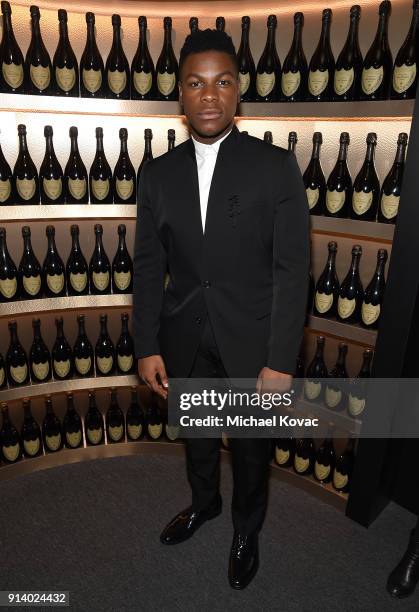 John Boyega visits the Dom Perignon Lounge before receiving the Virtuosos Award at The Santa Barbara International Film Festival on February 3, 2018...