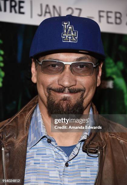 Actor Jimmy Smits arrives at the opening night performance of "Elliot, A Solder's Fugue" at the Kirk Douglas Theatre on February 3, 2018 in Culver...