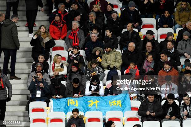 Chinese fans of Nice during the Ligue 1 match between OGC Nice and Toulouse at Allianz Riviera on February 3, 2018 in Nice, .