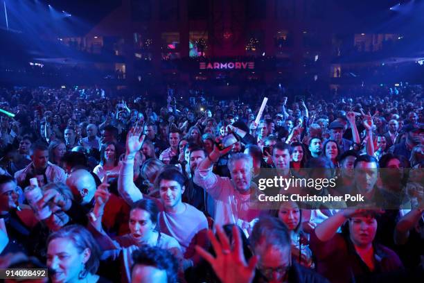 View of audience during the 2018 DIRECTV NOW Super Saturday Night Concert at NOMADIC LIVE! at The Armory on February 3, 2018 in Minneapolis,...