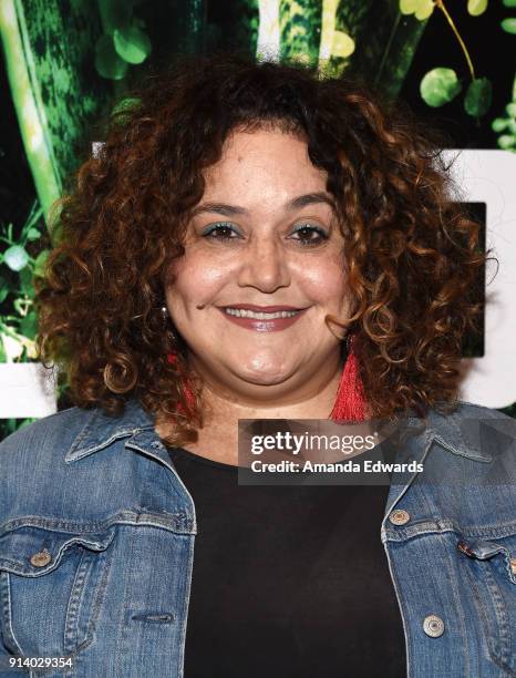 Actress Elisa Bocanegra arrives at the opening night performance of "Elliot, A Solder's Fugue" at the Kirk Douglas Theatre on February 3, 2018 in...