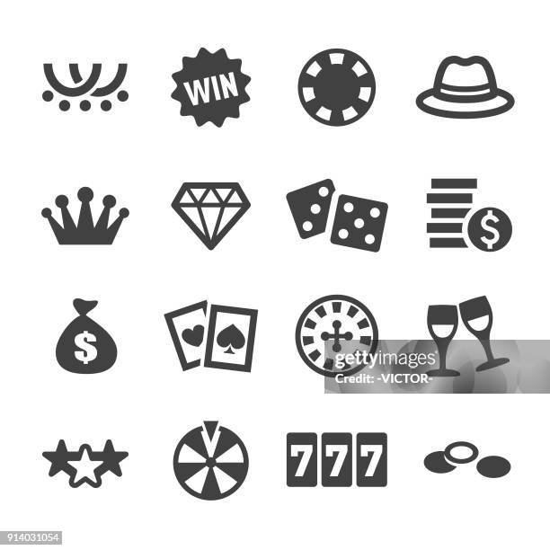 casino icons - acme series - casino tokens checks or chips stock illustrations