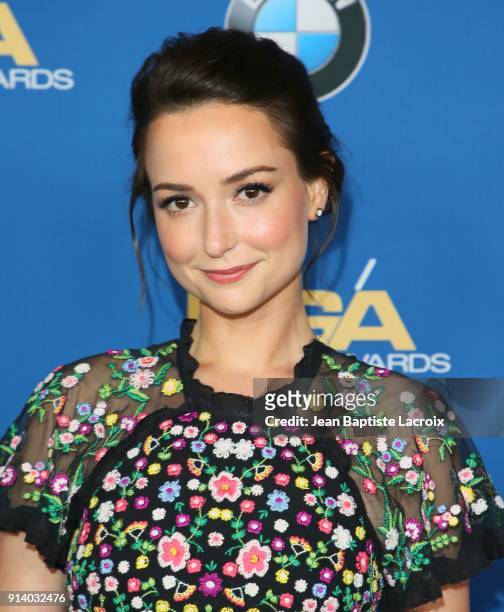 Milana Vayntrub attends the 70th Annual Directors Guild Of America Awards at The Beverly Hilton Hotel on February 3, 2018 in Beverly Hills,...