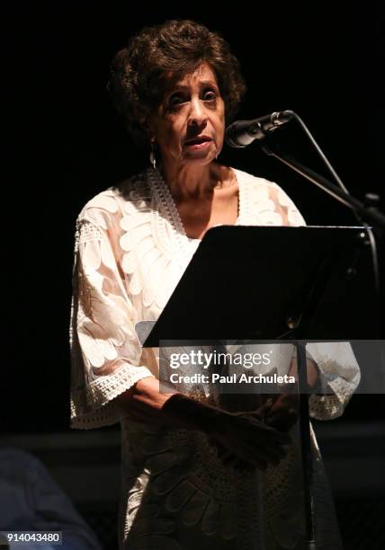 Actress Marla Gibbs attends the Witness: The John Edgar Wideman Experience at Forest Lawn Memorial Park on February 3, 2018 in Los Angeles,...