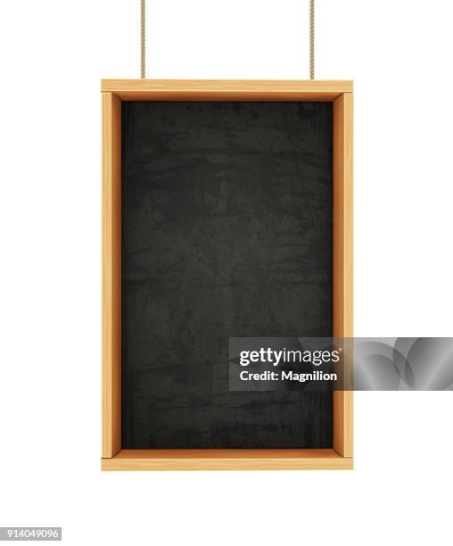 chalkboard on ropes - easel stock illustrations