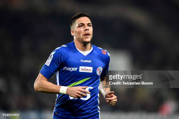Jonas Martin of Strasbourg during the Ligue 1 match between Strasbourg and Bordeaux at on February 3, 2018 in Strasbourg, .