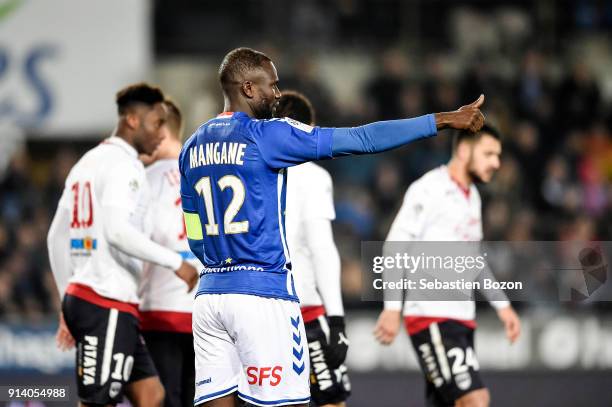 Kader Mangane of Strasbourg during the Ligue 1 match between Strasbourg and Bordeaux at on February 3, 2018 in Strasbourg, .