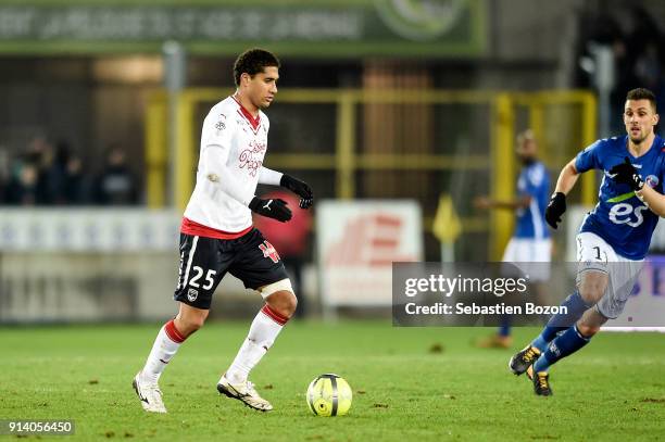 Pablo Nascimento Castro of Bordeaux during the Ligue 1 match between Strasbourg and Bordeaux at on February 3, 2018 in Strasbourg, .