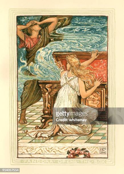 潘朵拉打開盒子-希臘神話 - greek mythology 幅插畫檔、美工圖案、卡通及圖標