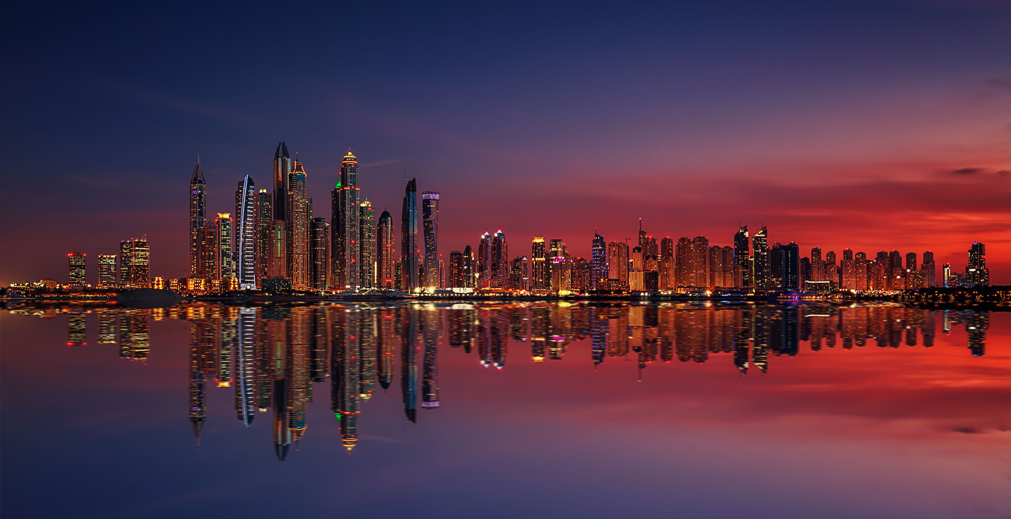 dubai skyline at night