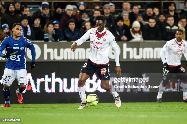 Soualiho Meite of Bordeaux during the Ligue 1 match between Strasbourg and Bordeaux at on February 3, 2018 in Strasbourg, .