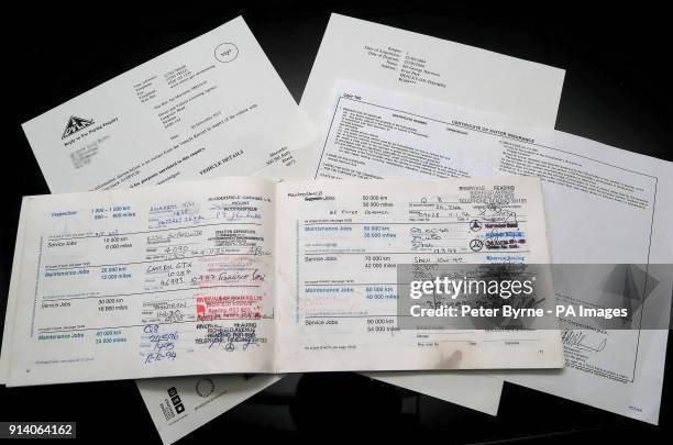 Documents pertaining to the Mercedes Benz AM, once owned by George Harrison, which is being sold by Omega Auctions as part of their Beatles auction...