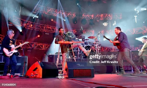 Tim Reynolds, Robert Randolp, ;Dave Matthews performs at the 2018 The Night Before Concert With Dave Matthews Band at the Xcel Energy Center on...