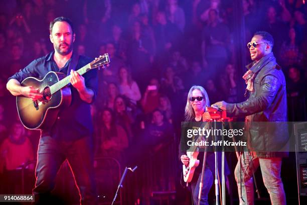 Dave Matthews;Tim Reynolds;Robert Randolph performs at the 2018 The Night Before Concert With Dave Matthews Band at the Xcel Energy Center on...