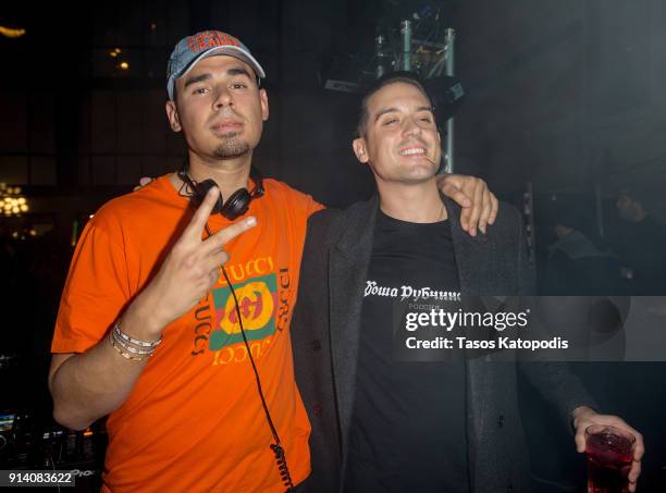 Afrojack and G-Eazy at the TAO Group In Minneapolis For Big Game Weekend on February 3, 2018 in Minneapolis, Minnesota.