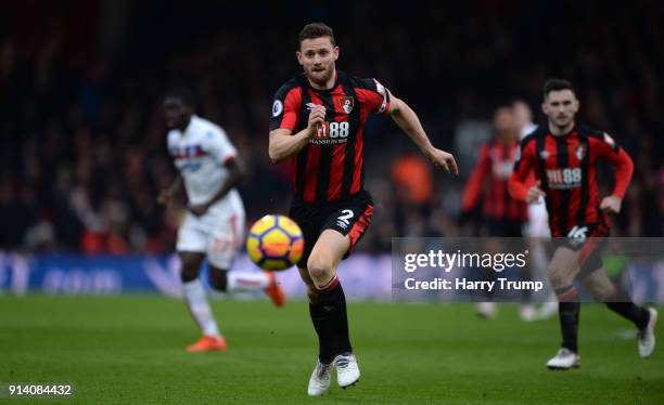 Simon Francis of Bournemouth during the Premier League match between AFC Bournemouth and Stoke City at the Vitality Stadium on February 3, 2018 in...