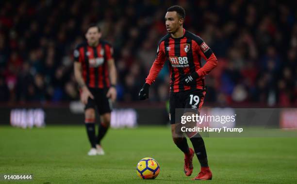 Junior Stanislas of Bournemouth during the Premier League match between AFC Bournemouth and Stoke City at the Vitality Stadium on February 3, 2018 in...