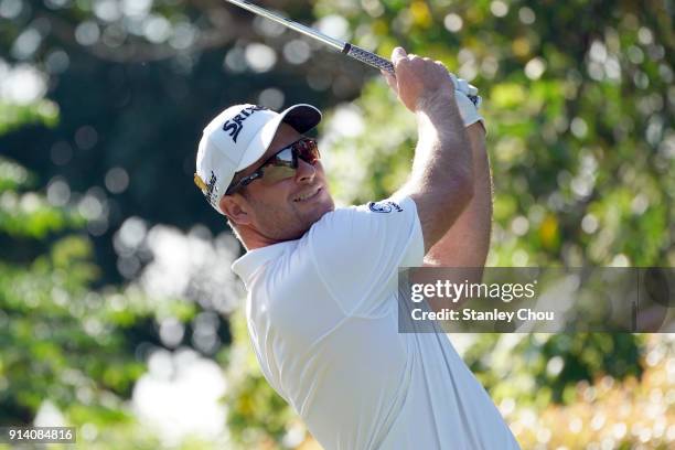 Ryan Fox of New Zealand in action during day four of the Maybank Championship Malaysia at Saujana Golf and Country Club on February 4, 2018 in Kuala...