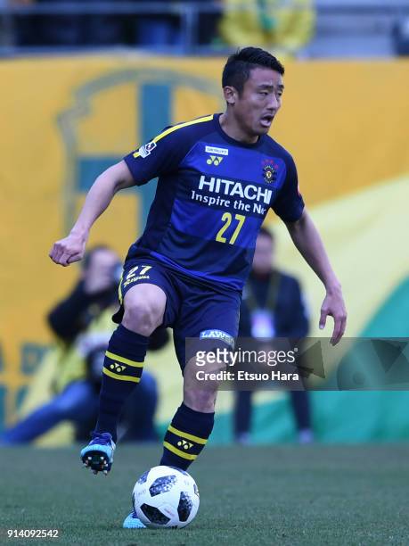 Tomoki Imai of Kashiwa Reysol in action during the preseason friendly match between JEF United Chiba and Kashiwa Reysol at Fukuda Denshi Arena on...