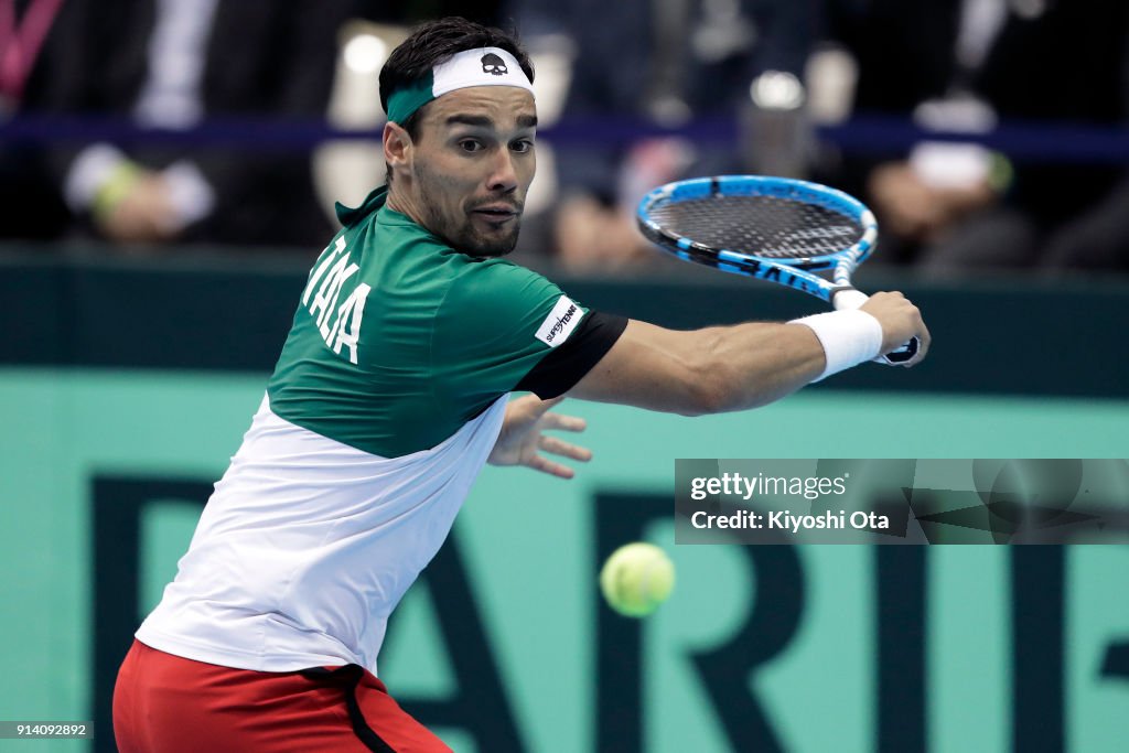 Japan v Italy - Davis Cup World Group 1st Round - Day 3