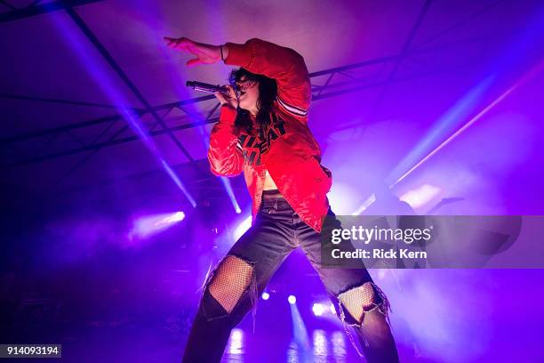 Singer-songwriter Alexis Krauss of Sleigh Bells performs in concert at Mohawk on February 3, 2018 in Austin, Texas.