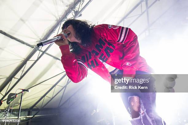 Singer-songwriter Alexis Krauss of Sleigh Bells performs in concert at Mohawk on February 3, 2018 in Austin, Texas.