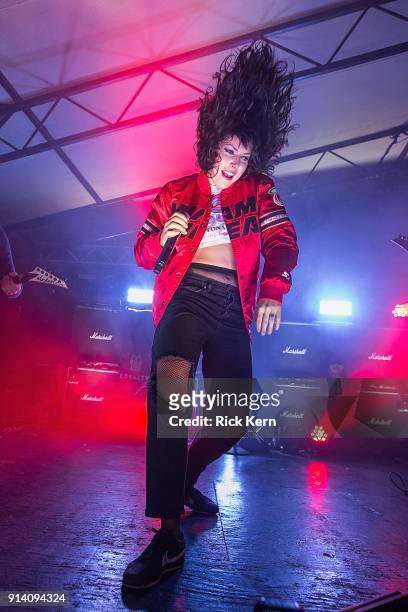 Singer-songwriter Alexis Krauss of Sleigh Bells performs in concert at Mohawk on February 3, 2018 in Austin, Texas.
