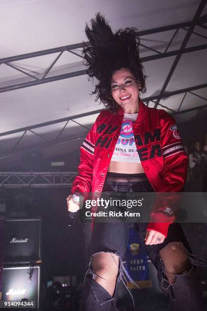 Singer-songwriter Alexis Krauss of Sleigh Bells performs in concert at Mohawk on February 3, 2018 in Austin, Texas.