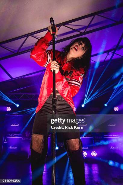 Singer-songwriter Alexis Krauss of Sleigh Bells performs in concert at Mohawk on February 3, 2018 in Austin, Texas.