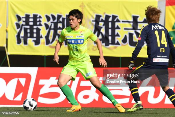 Hirotaka Tameda of JEF United Chiba in action during the preseason friendly match between JEF United Chiba and Kashiwa Reysol at Fukuda Denshi Arena...