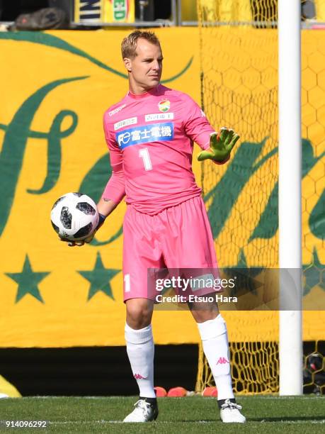 Diego Matias Rodriguez of JEF United Chiba in action during the preseason friendly match between JEF United Chiba and Kashiwa Reysol at Fukuda Denshi...